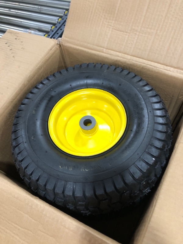 Photo 2 of (2 Pack) AR-PRO Exact Replacement 15" x 6.00 - 6" Front Tire and Wheel Assemblies for John Deere Riding Mowers