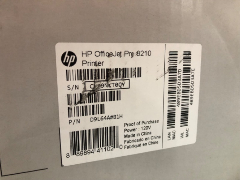 Photo 4 of HP OfficeJet Pro 8210 Wireless Color Printer (D9L64A)