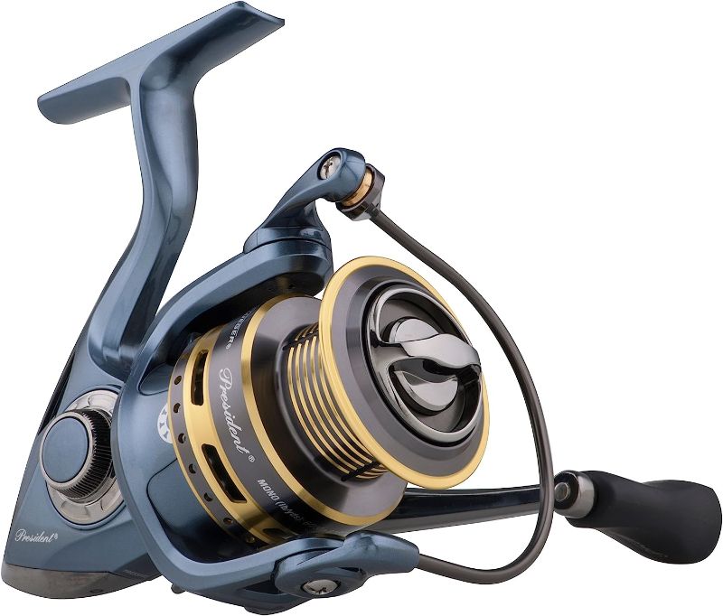 Photo 1 of  Pflueger President Spinning Reel, Fishing Reel, Graphite Body and Rotor, Corrosion-Resistant, Aluminum Spool, Front Drag System 