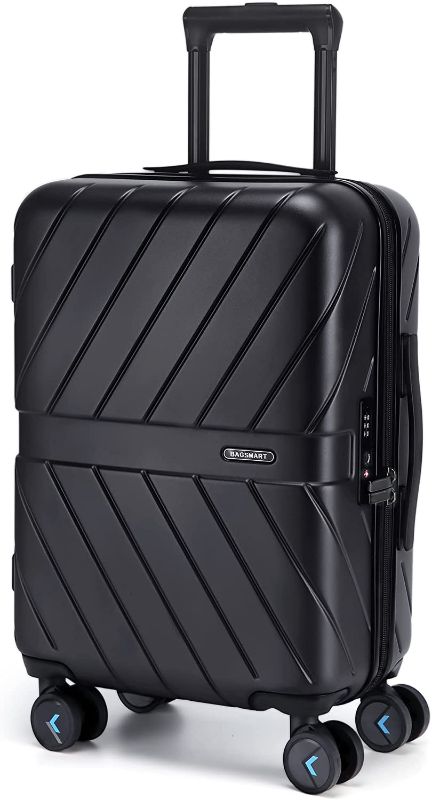 Photo 1 of  BAGSMART Carry On Luggage Airline Approved, 20 Inch Lightweight Carry On Suitcase, Hard Shell Luggage with Spinner Wheels, 100% PC Rolling Suitcases for Men and Women, Black 