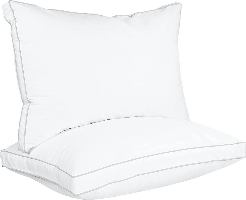 Photo 1 of  Utopia Bedding Bed Pillows for Sleeping Queen Size (White), Set of 2, Cooling Hotel Quality, Gusseted Pillow for Back, Stomach or Side Sleepers 