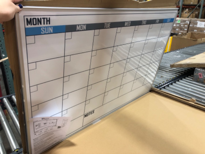 Photo 3 of XBoard Magnetic Calendar Whiteboard 48" x 32" - Monthly Calendar Dry Erase Board, White Board + Colorful Calendar Board, Silver Aluminium Framed Monthly Planning Board 48" x 32" - Calendar