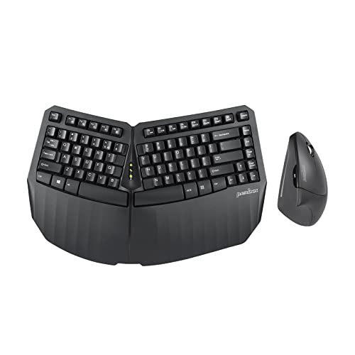 Photo 1 of Perixx PERIDUO-813B US, Wireless Ergonomic Compact Keyboard & Vertical Mouse - Bundle with a 6-Button Ergonomic Vertical Mouse - Black - US English
