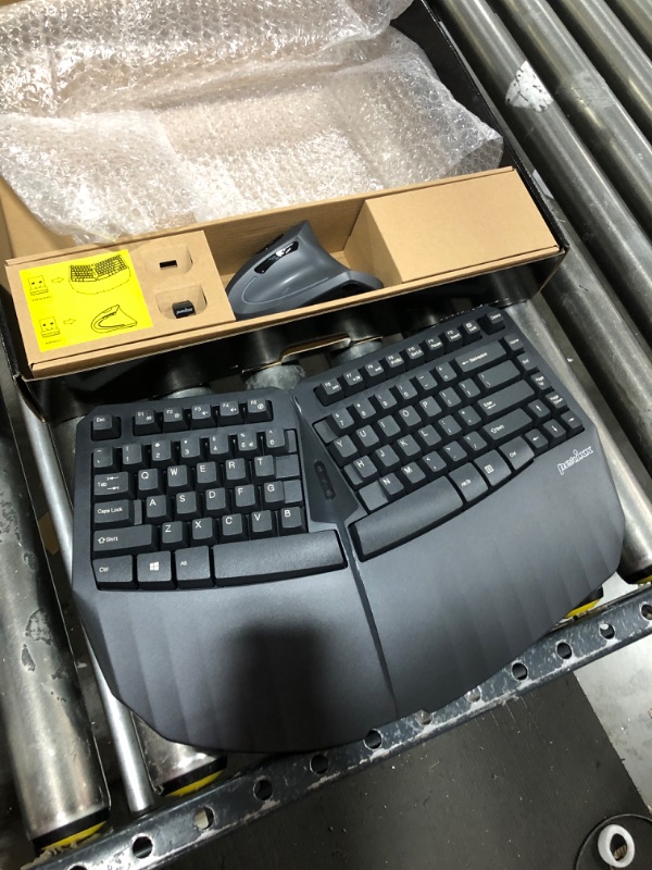 Photo 2 of Perixx PERIDUO-813B US, Wireless Ergonomic Compact Keyboard & Vertical Mouse - Bundle with a 6-Button Ergonomic Vertical Mouse - Black - US English
