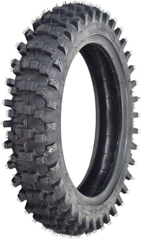 Photo 1 of  3.00-12 (80/100-12) Knobby QD015 Rear Tire - Fits the Baja Dirt Runner 70 (DR70), Coolster (QG-214FA), Honda CRF70, Yamaha and TaoTao DB14, Off Road Pit Bike/Motorcycle Tires