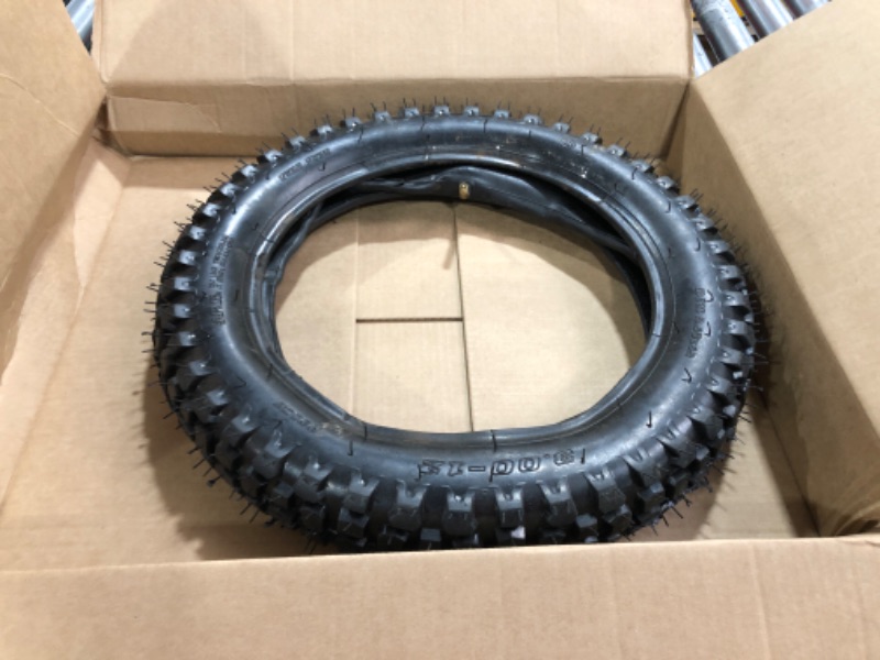 Photo 2 of  3.00-12 (80/100-12) Knobby QD015 Rear Tire - Fits the Baja Dirt Runner 70 (DR70), Coolster (QG-214FA), Honda CRF70, Yamaha and TaoTao DB14, Off Road Pit Bike/Motorcycle Tires