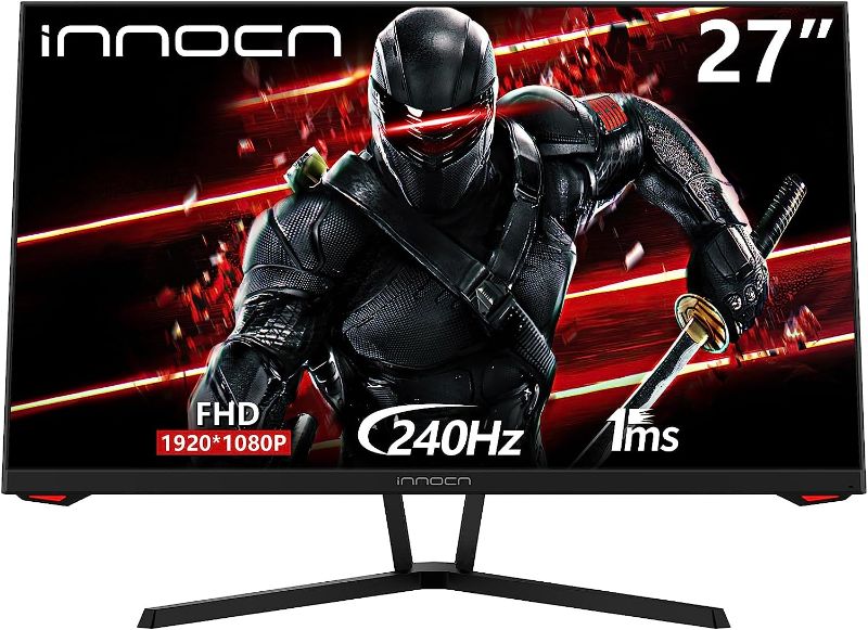 Photo 1 of Limited-time deal: INNOCN 27G1H 27 Inch 240Hz 144Hz Gaming Monitor Full HD 1920 x 1080P Computer Monitor, FreeSync & G-Sync Support, Game Plus, Eye Care, VESA, DisplayPort, HDMI, Black 