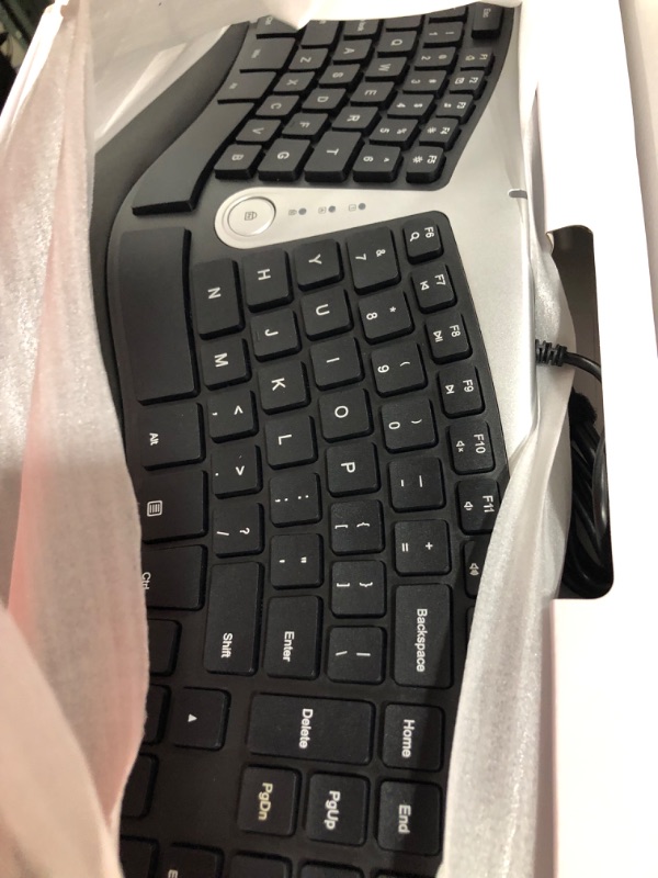 Photo 2 of Nulea Ergonomic Keyboard, Wired Split Keyboard with Pillowed Wrist and Palm Support, Featuring Dual USB Ports, Natural Typing Keyboard for Carpal Tunnel, Compatible with Windows/Mac