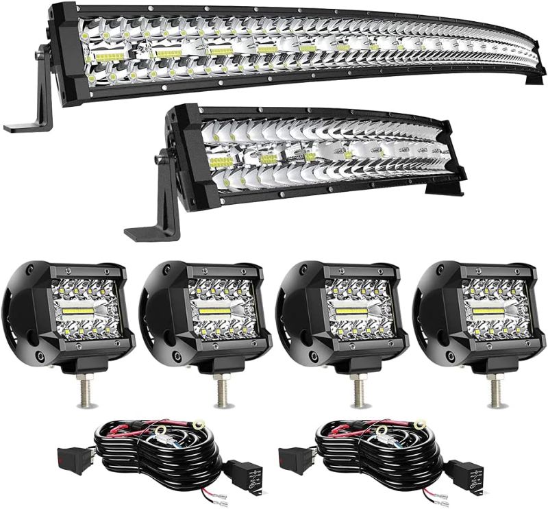 Photo 1 of 52 Inch LED Light Bar 1125W 97500LM Curved Combo 22 inch Light Bar