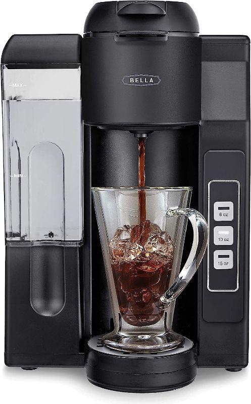 Photo 1 of BELLA Single Serve Coffee Maker, Dual Brew, K-cup Compatible - Ground Coffee Brewer with Removable Water Tank & Adjustable Drip Tray, Perfect for Travel
