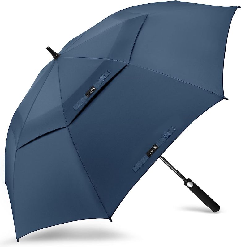 Photo 1 of ZOMAKE Golf Umbrella 54/62/68 Inch, Large Windproof Umbrellas Automatic Open Oversize Rain Umbrella with Double Canopy for Men - Vented Stick Umbrellas Navy Blue 68 Inch