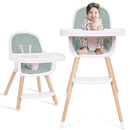 Photo 1 of Baby High Chair, 3-in-1 Convertible Wooden High Chair with Adjustable Legs