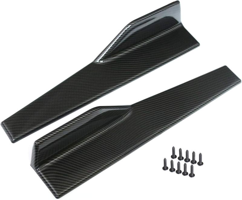 Photo 1 of Aishun Dtouch Side Skirts Fits Universal Vehicles Black Carbon Fiber Exterior 450mm Side Bottom Line Extensions Splitter Lip Car Diffusers
