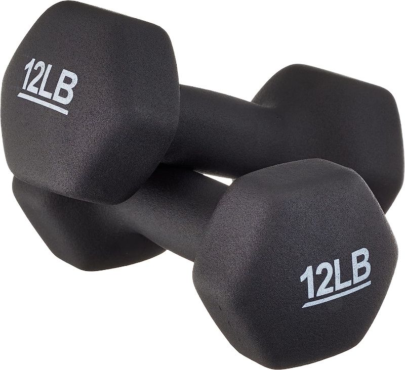 Photo 1 of  Neoprene Coated Dumbbell Hand Weight Set, 12-Pound, Set of 2, Black