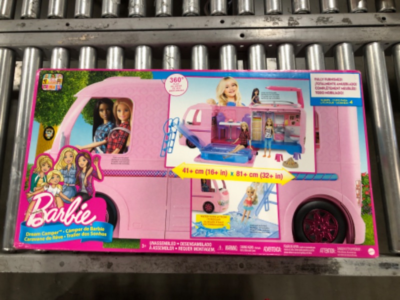 Photo 2 of Barbie Camper Playset With Barbie Accessories, Pool And Furniture, Rolling Vehicle With Campsite Transformation??? [Amazon Exclusive]