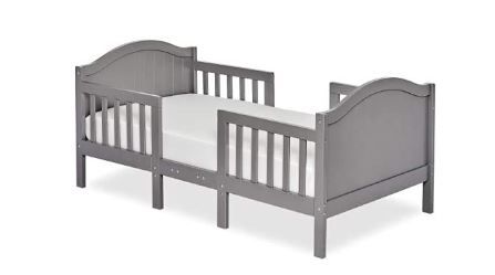 Photo 1 of Dream On Me Portland 3 in 1 Convertible Toddler Bed in Steel Grey, Greenguard Gold Certified & Dream On Me Disposable Face Mask 