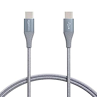 Photo 1 of PACK OF 3, Amazon Basics Aluminum Braided 100W USB-C to USB-C 2.0 Cable with Power Delivery - 3-Foot, Gray