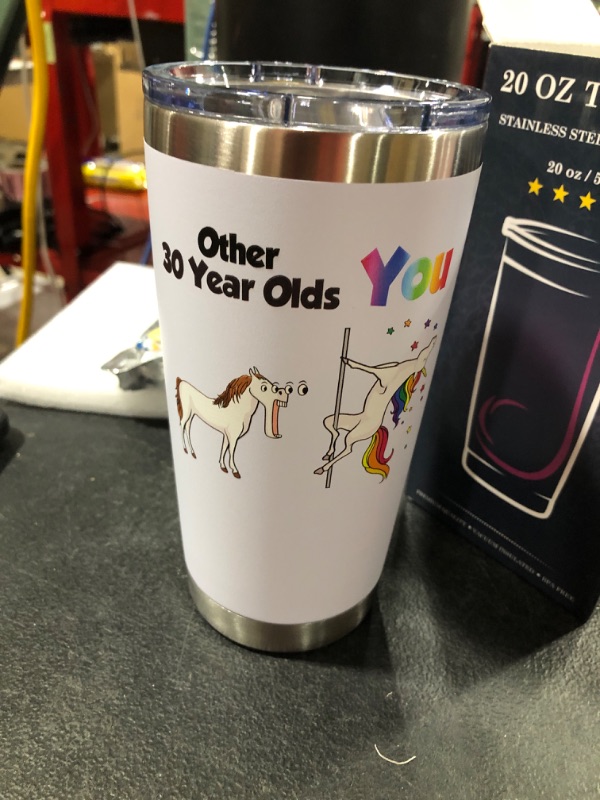 Photo 2 of  30th Birthday Gifts for Women, Funny Other 30 Year Old Me Unicorn Mug Tumbler, 30th Birthday Christmas Gift for Mom, Wife, Friend, Sister, Colleague, Coworker, 20 oz Travel Mug