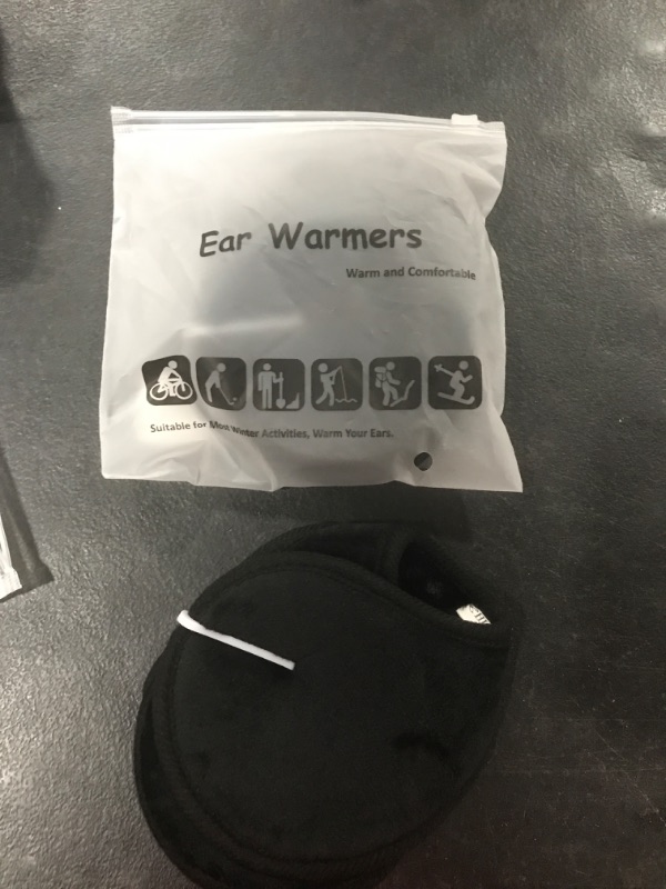 Photo 2 of 2 pack HIG Ear Warmer Unisex Classic Fleece Earmuffs Winter Accessory Outdoor Earmuffs Black