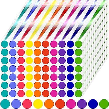 Photo 1 of 10500 Pieces 3/4 Inch Round Color Coding Labels Adhesive Solid Color Dot Stickers Assorted Colored Circle Stickers for Inventory Organize, File Classification, 10 Colors