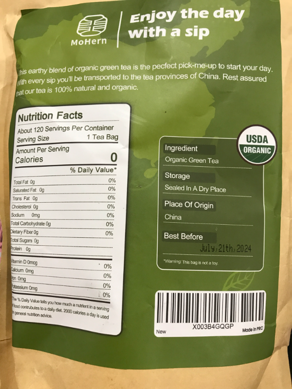 Photo 2 of 120 PACK GREEN TEA BAGS EXP 2024