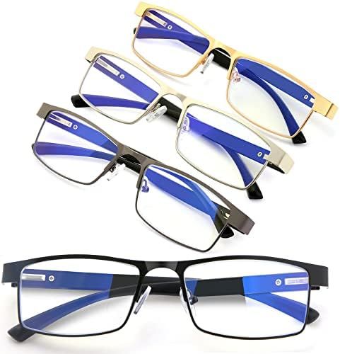 Photo 1 of blue light reading glasses 4pack fashion metal comfort