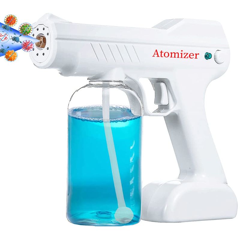 Photo 1 of Cordless Disinfectant Sprayer Machine 2021 Nano Fogger Portable Atomizer 800ML Spray Gun ULV Spray Fogger with Blue Light for Home Office
