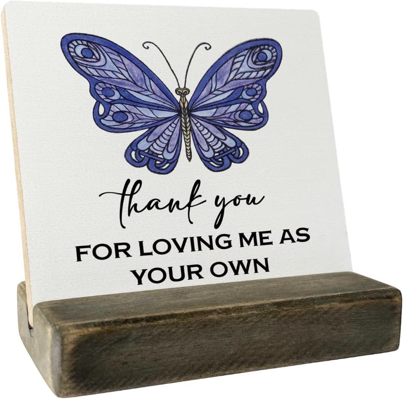 Photo 1 of 
Thank You for Loving Me as Your Own, Plaque with Wooden Stand, Meaningful Wood Sign Plaque Gift for Mom, Mother's Day Christmas Birthday, Gift for Bonus