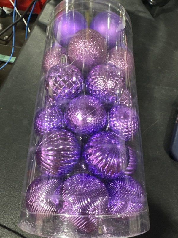 Photo 2 of 
AHCCSD Christmas Ornaments Balls,2.36" 60mm 30pcs Light Purple Christmas Tree Ornaments Balls Shatterproof Decorative for Xmas Holiday Decoration.