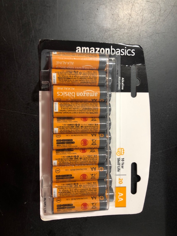 Photo 2 of Amazon Basics 20 Pack AA Alkaline Batteries - Blister Packaging 20 Count (Pack of 1)