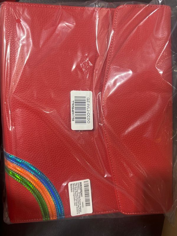 Photo 1 of luckystore - A4 Folder Business Organiser Bag Carrying Pouch Document Case Portfolio with Snap Closure/ID Card Holder Wristlet for Office/School Organization (Red)