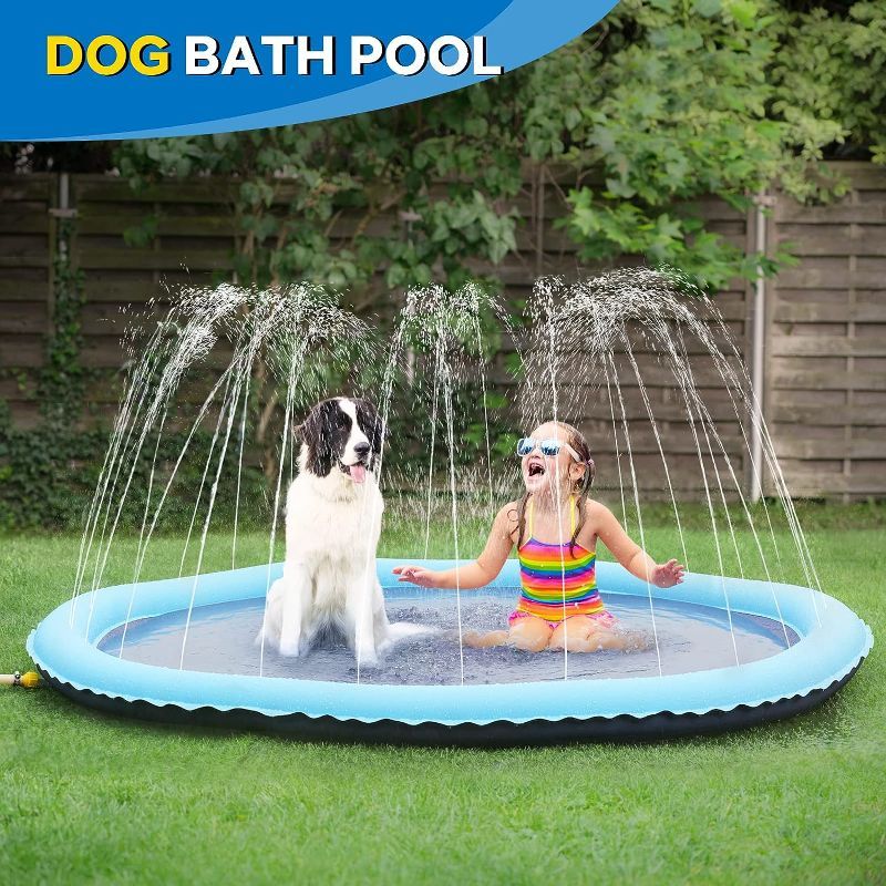 Photo 1 of 
Splash Pad - Splash Pad and Wading Pool for Kids and Dog, Dog Splash Pad, 67'' Inflatable Water Summer Pool Toys, Outdoor Play Mat for Kids 