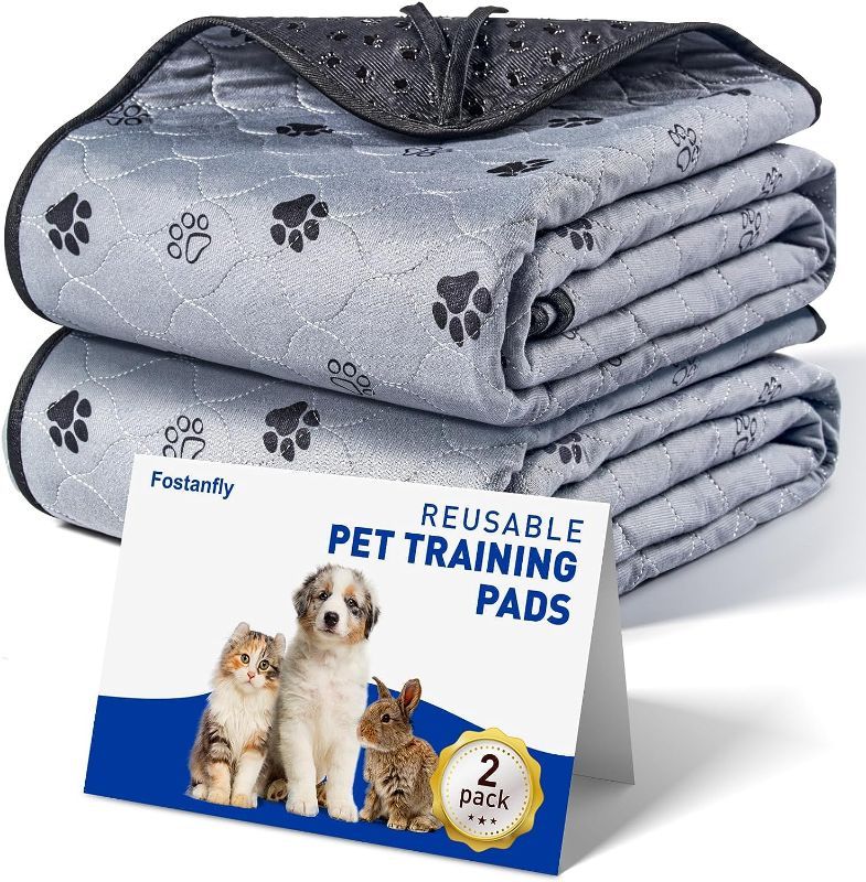 Photo 1 of 6 Pack Washable Pee Pads for Dogs Waterproof Reusable Puppy Pads Non Slip Dog Pads Absorbent Dog Pee Pads Puppy Pads Pet Training Pads Dog Crate Pads for Puppy Small Dogs