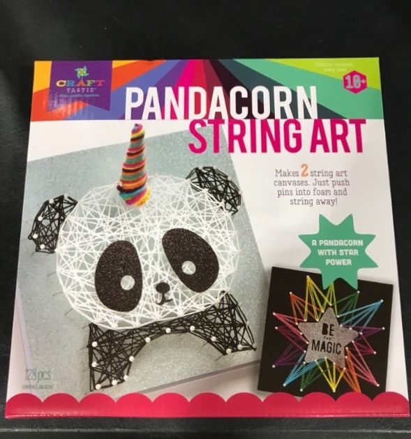 Photo 2 of Craft-tastic String Art Craft Kit Makes 2 Large String Art Canvases – Pandacorn Edition