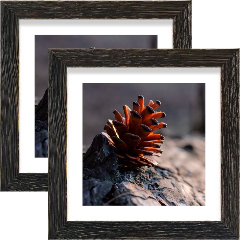 Photo 1 of 10x10 Picture Frames Set of 2, Made of Solid Wood Square Picture Frames