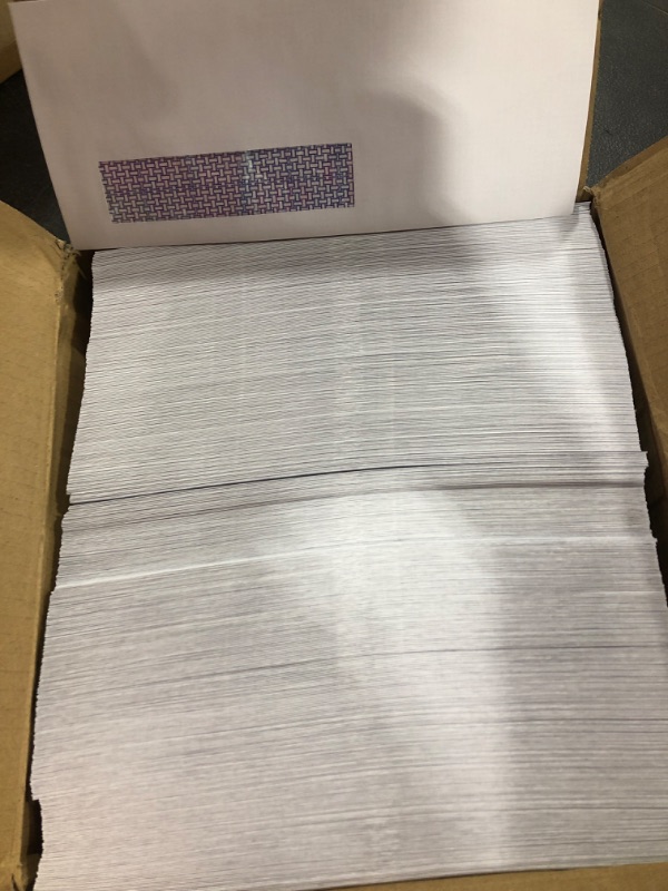 Photo 2 of 500#10 Single Left Window SELF Seal Security Envelopes, Designed for QuickBooks Invoices & Business Statements, Computer Printed Checks Peel and Seal Flap Number 10 Size 4-1/8 x 9-1/2 Inches, 24 LB Blue