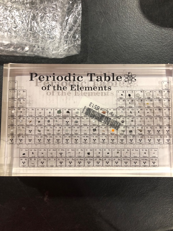 Photo 2 of Large Size Periodic Table with Real Elements Inside, 7.9 Inch Acrylic Periodic Table with Elements Samples, Periodic Table Display with Elements, 7.9*5*1 inch