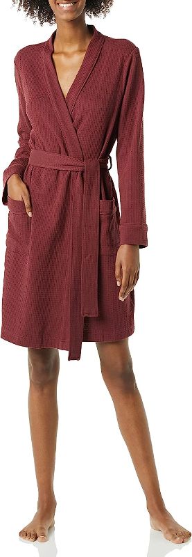 Photo 1 of Amazon Essentials Women's Lightweight Waffle Mid-Length Robe Size Small
