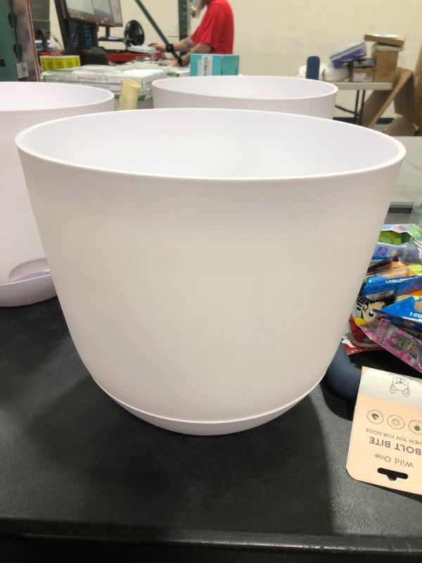 Photo 2 of 12" Indoor/Outdoor Self-Watering Planter White - Room Essentials