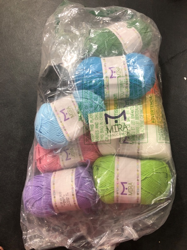 Photo 2 of 12-Pack Acrylic Yarn and Crochet Kit – 109 Yard Balls Assorted Colors Rainbow Selection-Ideal Starter Kit for Crochet Knitting Crafts Basic Crochet kit