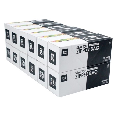Photo 1 of 24/7 Bags - Double Zipper Pint Storage Bags 600 Count (12 Packs of 50)
