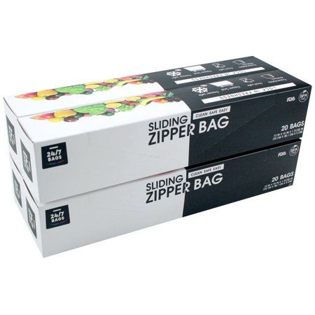Photo 1 of 24/7 Bags - Slider Storage Bags 2 Gallons with Expandable Bottom 80 Count (4 Packs of 20)
