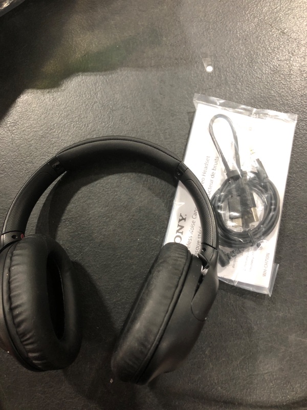 Photo 2 of Sony Noise Cancelling Headphones WHCH710N: Wireless Bluetooth Over the Ear Headset with Mic for Phone-Call, Black Black WHCH710N