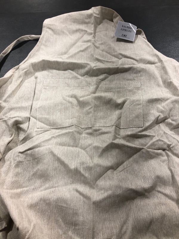 Photo 1 of DII 100% Cotton Solid Chambray Kitchen Set, Chef Apron, Natural, 1 Piece Natural Chef Apron