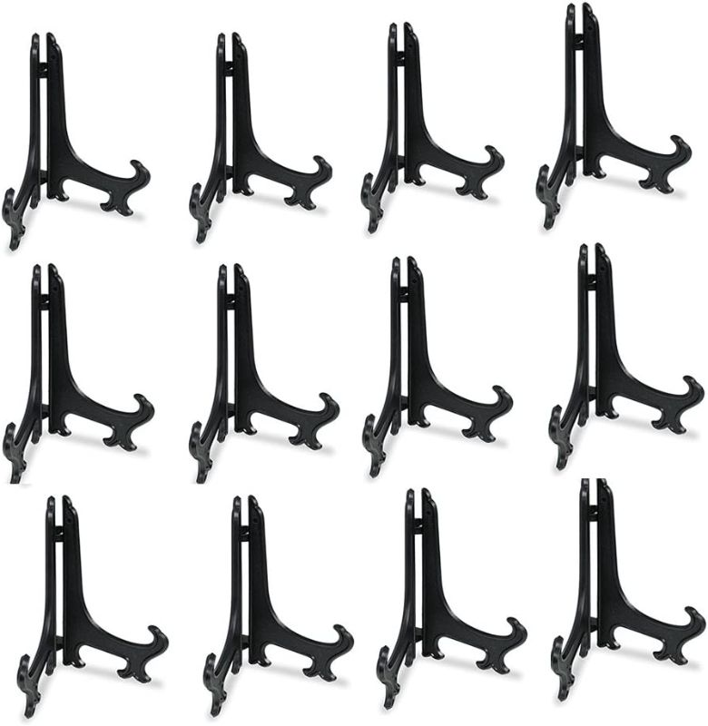 Photo 1 of artliving 6inch Black 12pcs/Set Plastic Easels Plate Display Stands Picture Frame Stand Holder
