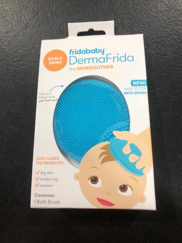 Photo 2 of Frida Baby DermaFrida The SkinSoother Baby Bath Silicone Brush | Baby Essential for Dry Skin, Cradle Cap and Eczema (1 Pack)