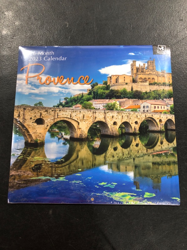 Photo 2 of 2023 Square Wall Calendar, Provence, 16-Month Passport Collection Theme with 180 Reminder Stickers (12x12 In) 