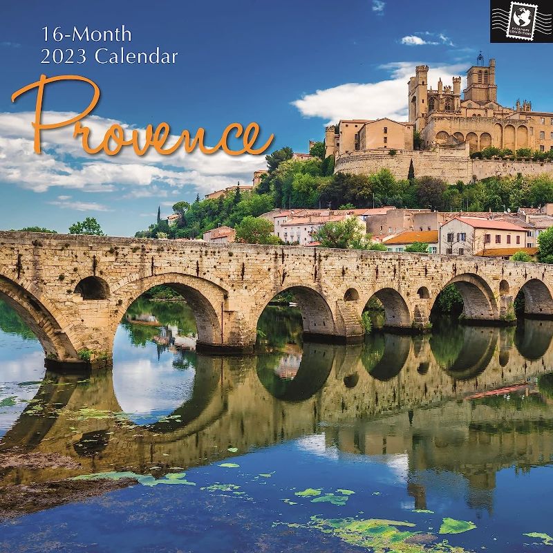 Photo 1 of 2023 Square Wall Calendar, Provence, 16-Month Passport Collection Theme with 180 Reminder Stickers (12x12 In) 