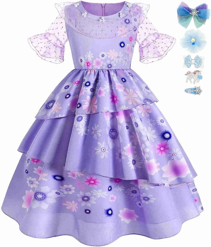 Photo 1 of YODISON Encanto Isabela Mirabel Dress Cosplay Costume for girls 4T-5T, Kids Halloween Princess Outfit Costumes Suit 