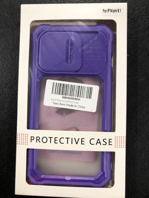 Photo 2 of Ruky for iPhone 14 Pro Case with Slide Camera Cover, iPhone 14 Pro Case [Built-in Screen Protector], Full Body Case Heavy Duty Protection Cover Girls Women for iPhone 14 Pro 6.1", Purple 